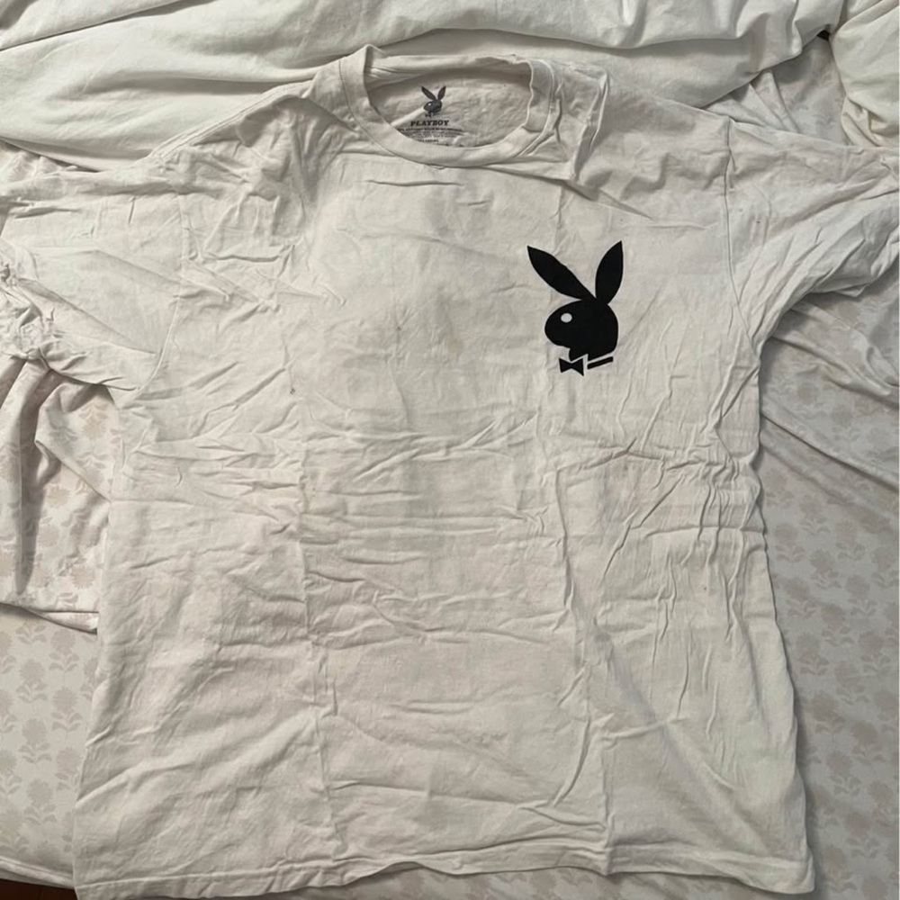 PLAYBOY Classic White Tee with Black Icon